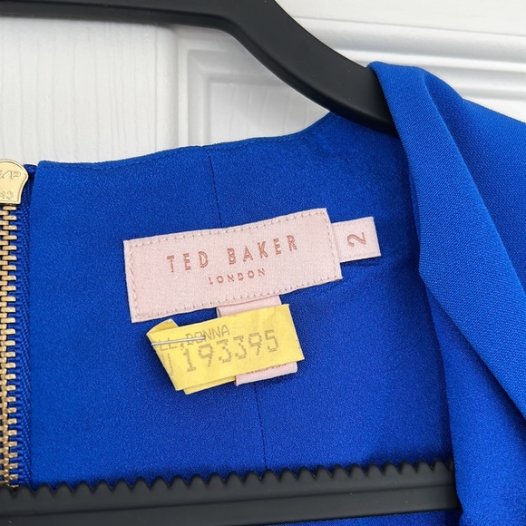 Royal Blue Ted Baker Sleeveless V Neck Blouse - Picture 2 of 3